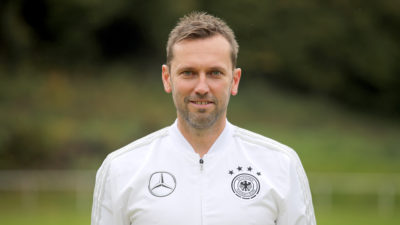 HENNEF, GERMANY - OCTOBER 22: Andre Pawlak poses during a portrait session of the DFB Pro Licence Course at Sportschule Hennef on October 22, 2018 in Hennef, Germany. (Photo by Christof Koepsel/Bongarts/Getty Images)