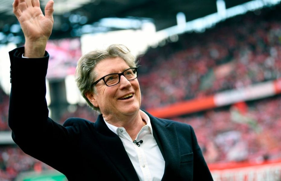 Cologne's vice-president Toni Schumacher waves during the German second division Bundesliga football match 1 FC Cologne v SSV Jahn Regensburg in Cologne, western Germany on May 12, 2019. (Photo by INA FASSBENDER / AFP) / RESTRICTIONS: DFL REGULATIONS PROHIBIT ANY USE OF PHOTOGRAPHS AS IMAGE SEQUENCES AND/OR QUASI-VIDEO (Photo credit should read INA FASSBENDER/AFP/Getty Images)