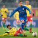 Oostende's Fernando Canesin and Gent's Birger Verstraete fight for the ball during a soccer game between KAA Gent and KV Oostende, Thursday 24 January 2019 in Gent, the first leg of the semi-finals of the 'Croky Cup' Belgian cup. BELGA PHOTO YORICK JANSENS (Photo credit should read YORICK JANSENS/AFP/Getty Images)