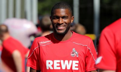 COLOGNE, GERMANY - JULY 04: Anthony Modeste walks to the 1. FC Koeln training session at Geissbockheim on July 04, 2019 in Cologne, Germany. (Photo by Christof Koepsel/Getty Images)