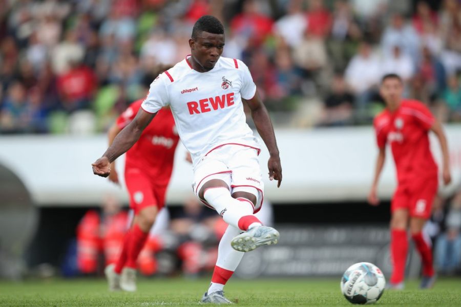 REUTLINGEN, GERMANY - JULY 14: Jhon Cordoba of 1.FC Koeln scores his team`s third goal during the pre-season friendly match between SSV Reutlingen v 1. FC Koeln at Stadion an der Kreuzeiche on July 14, 2019 in Reutlingen, Germany. (Photo by Christian Kaspar-Bartke/Bongarts/Getty Images)