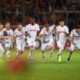 WIESBADEN, GERMANY - AUGUST 11: The players of Koeln celebrate after winning the penalty shoot-out during the DFB Cup first round match between SV Wehen Wiesbaden and 1. FC Koeln at BRITA-Arena on August 11, 2019 in Wiesbaden, Germany. (Photo by Matthias Hangst/Bongarts/Getty Images)