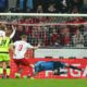 COLOGNE, GERMANY - OCTOBER 20: Simon Terodde of FC Koln scores his sides first goal during the Bundesliga match between 1. FC Koeln and SC Paderborn 07 at RheinEnergieStadion on October 20, 2019 in Cologne, Germany. (Photo by Dean Mouhtaropoulos/Bongarts/Getty Images)