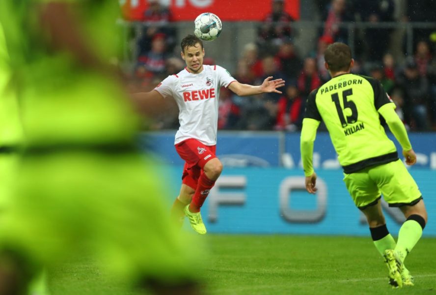 COLOGNE, GERMANY - OCTOBER 20: Louis Schaub of FC Koln scores his sides second goal during the Bundesliga match between 1. FC Koeln and SC Paderborn 07 at RheinEnergieStadion on October 20, 2019 in Cologne, Germany. (Photo by Dean Mouhtaropoulos/Bongarts/Getty Images)