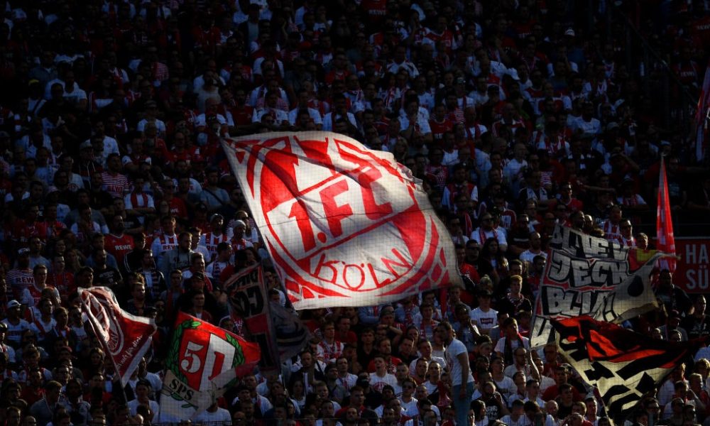 COLOGNE, GERMANY - SEPTEMBER 14: Cologne fans show their support during the Bundesliga match between 1. FC Koeln and Borussia Moenchengladbach at RheinEnergieStadion on September 14, 2019 in Cologne, Germany. (Photo by Jörg Schüler/Bongarts/Getty Images)