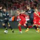 BERLIN, GERMANY - DECEMBER 08: Sebastian Andersson of 1. FC Union Berlin runs with the ball under pressure from Lasse Sobiech and Marco Hoger of 1. FC Koeln during the Bundesliga match between 1. FC Union Berlin and 1. FC Koeln at Stadion An der Alten Foersterei on December 08, 2019 in Berlin, Germany. (Photo by Maja Hitij/Bongarts/Getty Images)