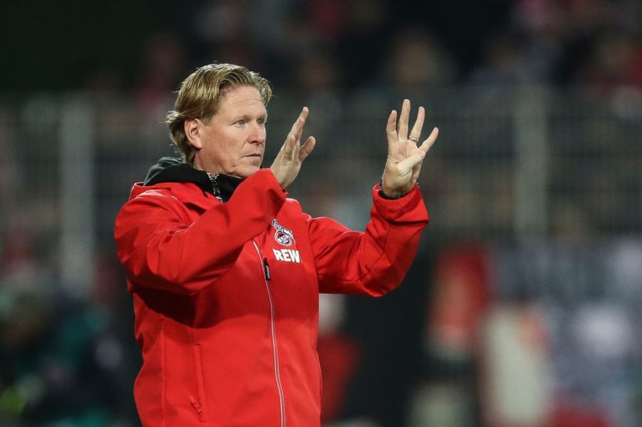 BERLIN, GERMANY - DECEMBER 08: Markus Gisdol, Head Coach of 1. FC Koeln reacts during the Bundesliga match between 1. FC Union Berlin and 1. FC Koeln at Stadion An der Alten Foersterei on December 08, 2019 in Berlin, Germany. (Photo by Maja Hitij/Bongarts/Getty Images)