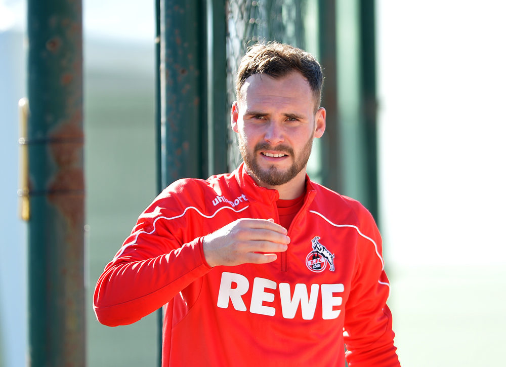 BENIDORM, SPAIN - JANUARY 08: (BILD ZEITUNG OUT) Birger Verstraete of 1. FC Koeln gestures during the 1. FC Koeln winter training camp on January 8, 2020 in Benidorm, Spain. (Photo by TF-Images/Getty Images)