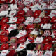 COLOGNE, GERMANY - JUNE 01: Shirts of Cologne's supporters are placed on the seats prior to the Bundesliga match between 1. FC Koeln and RB Leipzig at RheinEnergieStadion on June 1, 2020 in Cologne, Germany. (Photo by Ina Fassbender/Pool via Getty Images)