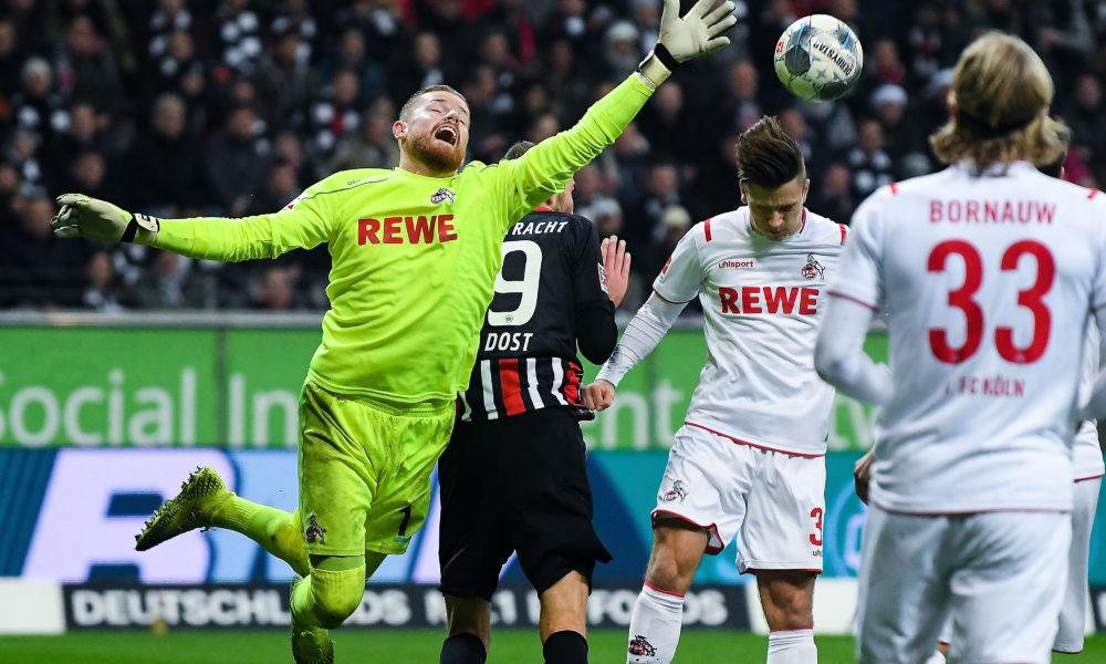 18.12.2019, xpsx, Fussball 1.Bundesliga, Eintracht Frankfurt - 1.FC Koeln v.l. Timo Horn 1. FC Koeln, Goncalo Paciencia Eintracht Frankfurt DFL/DFB REGULATIONS PROHIBIT ANY USE OF PHOTOGRAPHS as IMAGE SEQUENCES and/or QUASI-VIDEO Frankfurt *** 18 12 2019, xpsx, Football 1 Bundesliga, Eintracht Frankfurt 1 FC Cologne v l Timo Horn 1 FC Cologne , Goncalo Paciencia Eintracht Frankfurt DFL DFB REGULATIONS PROHIBIT ANY USE OF PHOTOGRAPHS as IMAGE SEQUENCES and or QUASI VIDEO Frankfurt