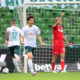 Bremen's Japanese forward Yuya Osako celebrates scoring the 1-0 during the German first division Bundesliga football match Werder Bremen v FC Cologne on June 27, 2020 in Bremen. (Photo by Patrik Stollarz / various sources / AFP) / DFL REGULATIONS PROHIBIT ANY USE OF PHOTOGRAPHS AS IMAGE SEQUENCES AND/OR QUASI-VIDEO (Photo by PATRIK STOLLARZ/AFP via Getty Images)
