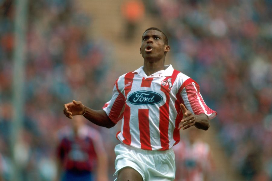 Bildnummer: 00294148 Datum: 04.05.1996 Copyright: imago/MIS Sunday Oliseh (Köln) erstaunt; Vdia, quer, close, Augen, Blick Saison 1995/1996, München - 1. FC Köln 3:2 München Olympiastadion Fußball 1. BL Herren Mannschaft Deutschland Einzelbild Aktion Personen