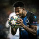 Club's Emmanuel Bonaventure Dennis looks dejected during a soccer game between Belgian team Club Brugge KV and Spanish Real Madrid CF, Wednesday 11 December 2019 in Brugge, the sixth and last match in the group stage of the UEFA Champions League, in Group A. BELGA PHOTO VIRGINIE LEFOUR (Photo by VIRGINIE LEFOUR/BELGA MAG/AFP via Getty Images)