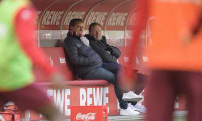 Trainer Markus GISDOL K mit Horst HELDT l. Sportchef K Fussball 1. Bundesliga, 19. Spieltag, 1. FC Koeln K - Arminia Bielefeld BI, am 31.01.2021 in Koeln/Deutschland. *** Coach Markus GISDOL K with Horst HELDT l Sportchef K Football 1 Bundesliga, Matchday 19, 1 FC Koeln K Arminia Bielefeld BI , on 31 01 2021 in Koeln Germany