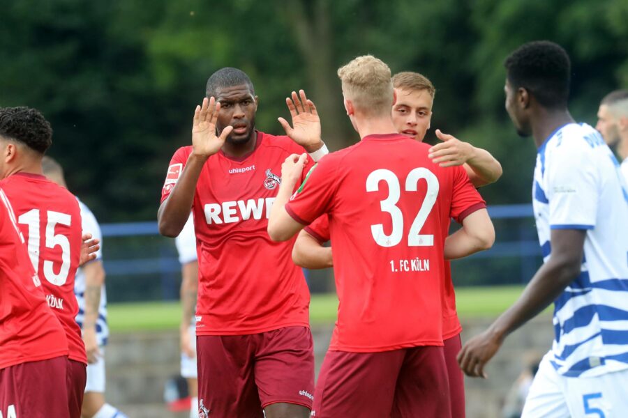 Testspiel MSV Duisburg vs. 1. FC Köln NLZ Duisburg Deutschland 10.07.2021 1:0 durch Anthony Modeste 1. FC Köln *** Test match MSV Duisburg vs 1 FC Köln NLZ Duisburg Germany 10 07 2021 1 0 by Anthony Modeste 1 FC Köln